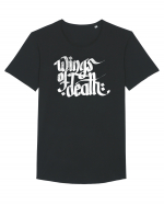 Wings of Death - grunge white Tricou mânecă scurtă guler larg Bărbat Skater