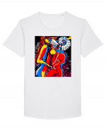 Abstract artist Tricou mânecă scurtă guler larg Bărbat Skater