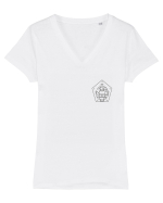 Zodiac minimalist geometric - Zodia Vărsător Tricou mânecă scurtă guler V Damă Evoker