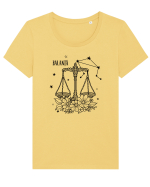 Zodiac Floral - Zodia Balanță Tricou mânecă scurtă guler larg fitted Damă Expresser