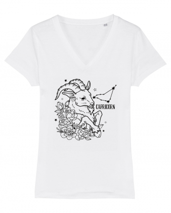 Zodiac Floral - Zodia Capricorn White