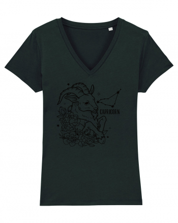 Zodiac Floral - Zodia Capricorn Black