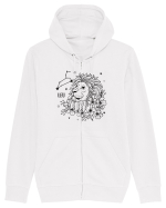 Zodiac Floral - Zodia Leu Hanorac cu fermoar Unisex Connector