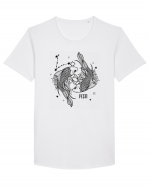 Zodiac Floral - Zodia Pești Tricou mânecă scurtă guler larg Bărbat Skater