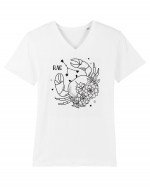 Zodiac Floral - Zodia Rac Tricou mânecă scurtă guler V Bărbat Presenter