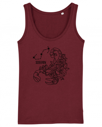 Zodiac Floral - Zodia Scorpion Burgundy