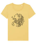 Zodiac Floral - Zodia Scorpion Tricou mânecă scurtă guler larg fitted Damă Expresser