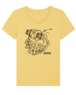 Zodiac Floral - Zodia Vărsător Tricou mânecă scurtă guler larg fitted Damă Expresser