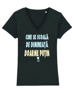 CINE SE SCOALA DE DIMINEATA...DOARME PUTIN :D Tricou mânecă scurtă guler V Damă Evoker
