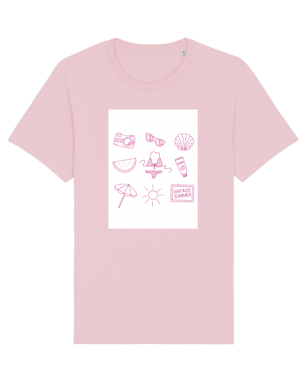 Tricou mânecă scurtă Unisex Rocker Cotton Pink