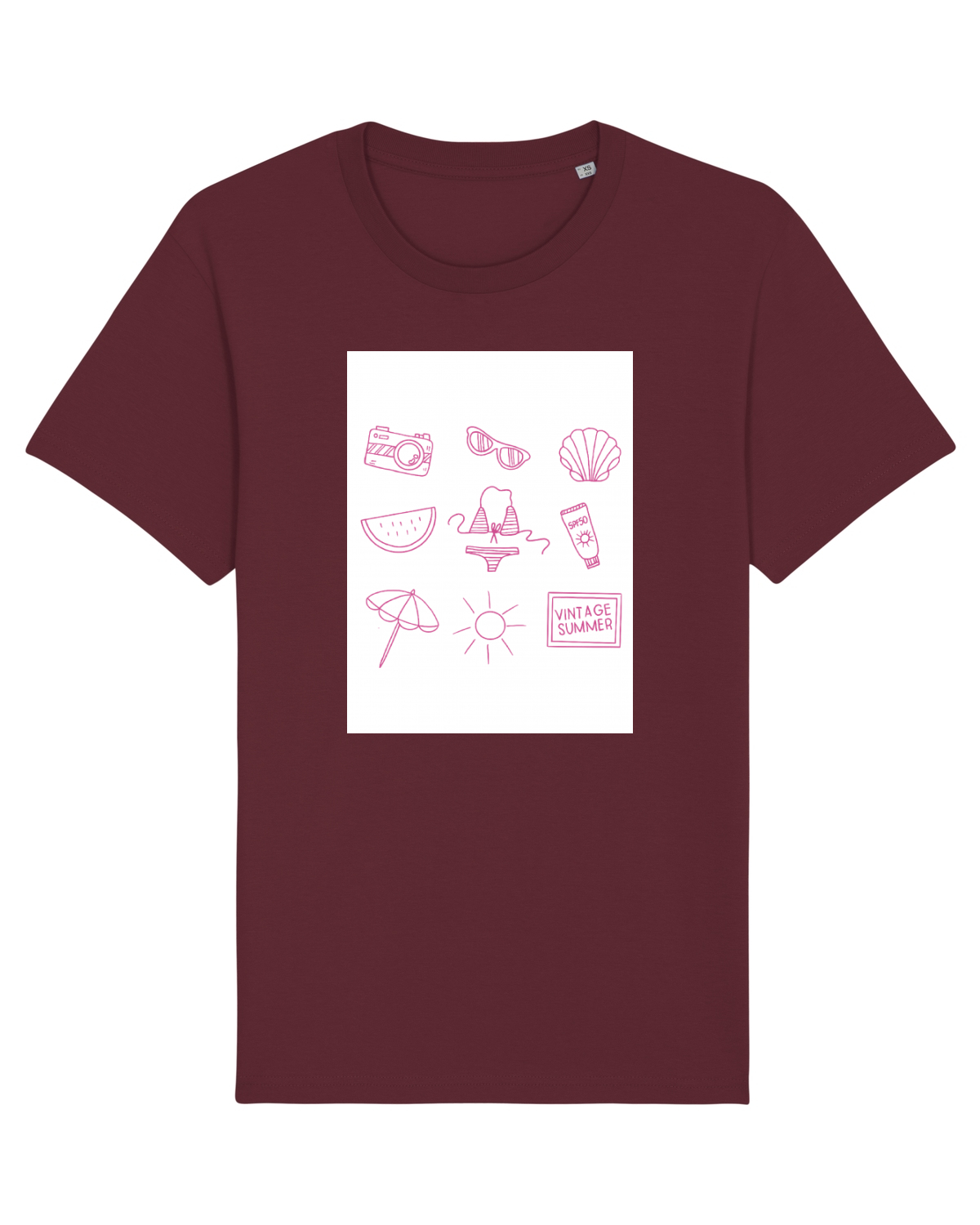 Tricou mânecă scurtă Unisex Rocker Burgundy