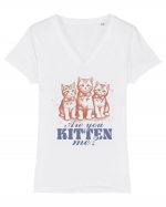 Are You Kitten Me? Tricou mânecă scurtă guler V Damă Evoker