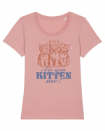 Are You Kitten Me? Tricou mânecă scurtă guler larg fitted Damă Expresser