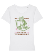 Don't Worry I'm Tech Support Tricou mânecă scurtă guler larg fitted Damă Expresser