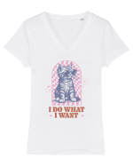 I Do What I Want Tricou mânecă scurtă guler V Damă Evoker