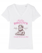 Kitty Biscuits Tricou mânecă scurtă guler V Damă Evoker