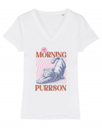 Not A Morning Purrson Tricou mânecă scurtă guler V Damă Evoker