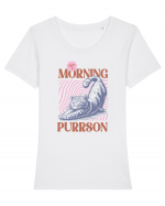 Not A Morning Purrson Tricou mânecă scurtă guler larg fitted Damă Expresser