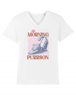 Not A Morning Purrson Tricou mânecă scurtă guler V Bărbat Presenter