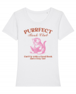 Purrfect Book Club Tricou mânecă scurtă guler larg fitted Damă Expresser