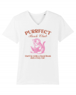 Purrfect Book Club Tricou mânecă scurtă guler V Bărbat Presenter