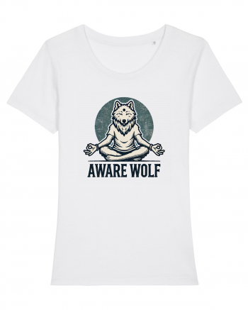 Aware wolf White