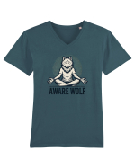 Aware wolf Tricou mânecă scurtă guler V Bărbat Presenter