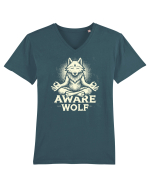 Aware wolf Tricou mânecă scurtă guler V Bărbat Presenter