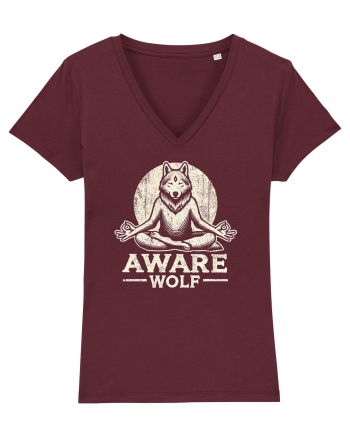 Aware wolf Burgundy