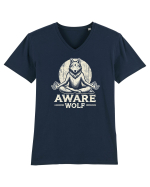 Aware wolf Tricou mânecă scurtă guler V Bărbat Presenter