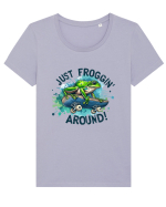 Just Froggin' Around! Tricou mânecă scurtă guler larg fitted Damă Expresser