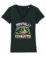 Mentally Exhausted Tricou mânecă scurtă guler V Damă Evoker