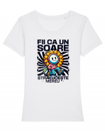 Motivational - Fii ca un Soare straluceste mereu Tricou mânecă scurtă guler larg fitted Damă Expresser