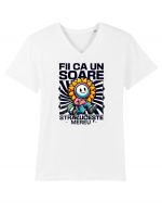 Motivational - Fii ca un Soare straluceste mereu Tricou mânecă scurtă guler V Bărbat Presenter