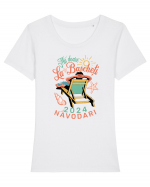 De vara - Ma doare la bascheti, Navodari 2024 Tricou mânecă scurtă guler larg fitted Damă Expresser