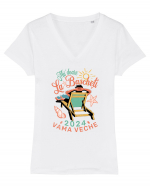 De vara - Ma doare la bascheti, Vama Veche 2024 Tricou mânecă scurtă guler V Damă Evoker