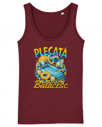 Plecata sa ma balacesc - un tricou de vara, de plaja, de piscina Burgundy