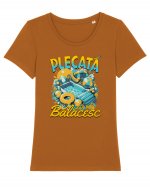 Plecata sa ma balacesc - un tricou de vara, de plaja, de piscina Tricou mânecă scurtă guler larg fitted Damă Expresser