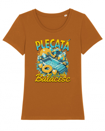 Plecata sa ma balacesc - un tricou de vara, de plaja, de piscina Roasted Orange