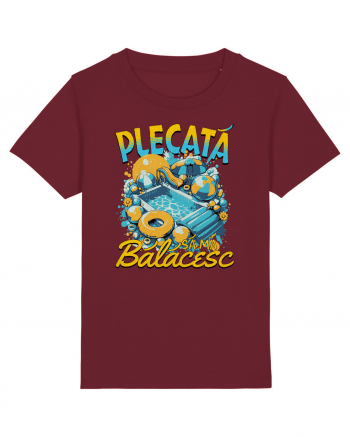 Plecata sa ma balacesc - un tricou de vara, de plaja, de piscina Burgundy