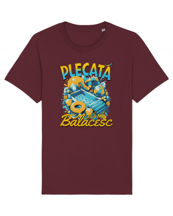 Plecata sa ma balacesc - un tricou de vara, de plaja, de piscina Burgundy