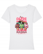Pentru iubitorii de inghetata - Vara alerg dupa masina de inghetata Tricou mânecă scurtă guler larg fitted Damă Expresser