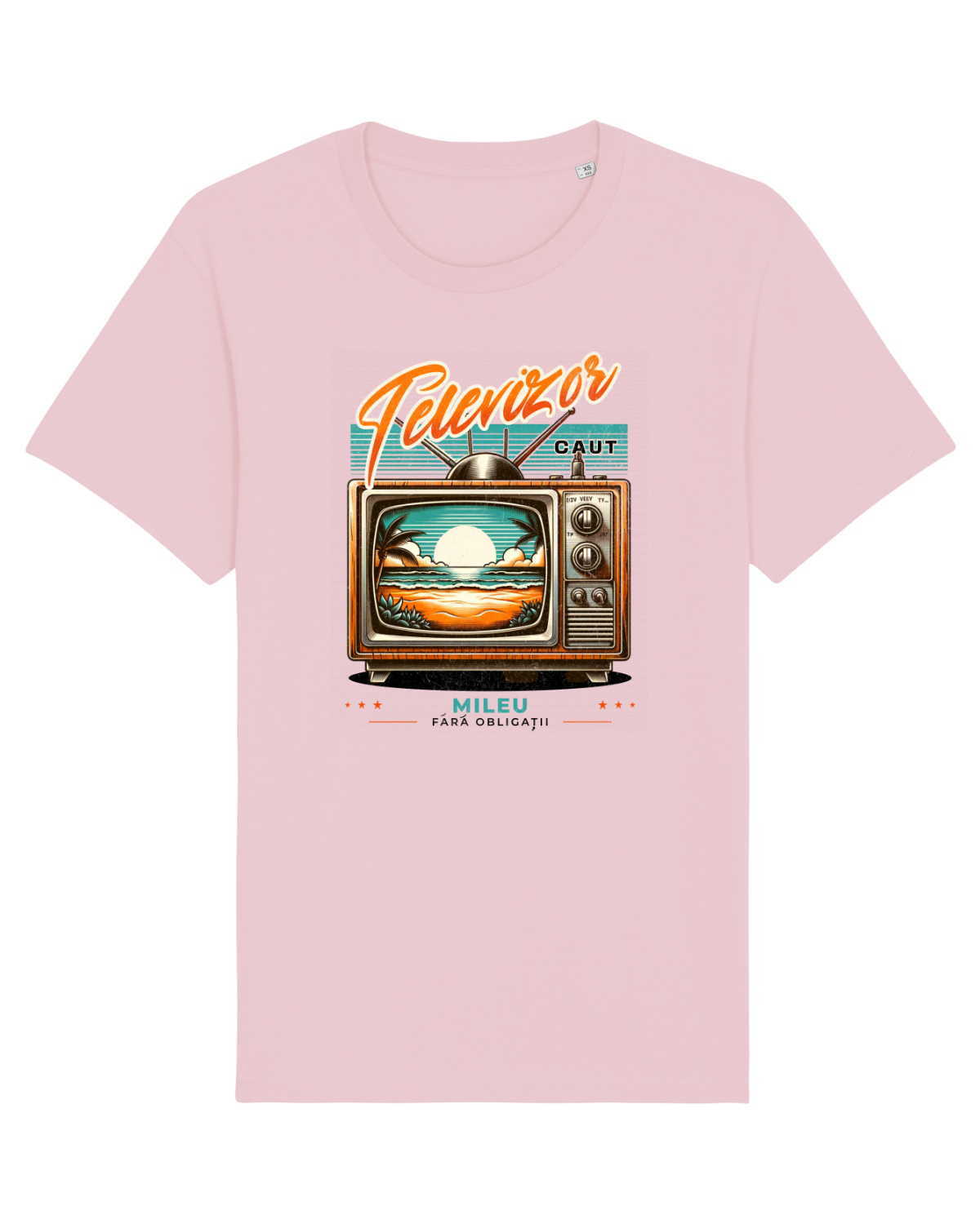 Tricou mânecă scurtă Unisex Rocker Cotton Pink