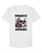 Romantic incurabil - Schelet craniu cu trandafir in gura Tricou mânecă scurtă guler larg Bărbat Skater