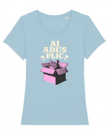 Pisica simpatica - ai adus plic? Sky Blue