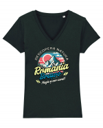 Descopera natura - Romania Brasov, magie si aer curat Tricou mânecă scurtă guler V Damă Evoker