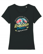 Descopera natura - Romania Brasov, magie si aer curat Tricou mânecă scurtă guler larg fitted Damă Expresser