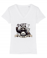 Sweet But Will Throw Hands Tricou mânecă scurtă guler V Damă Evoker