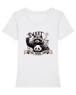 Sweet But Will Throw Hands Tricou mânecă scurtă guler larg fitted Damă Expresser
