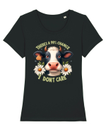 There's A 99% Chance Don't Care Tricou mânecă scurtă guler larg fitted Damă Expresser